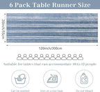 Velvet Table Runner 20 x 120 Inches 10ft Luxurious Thick Soft Velvet Christmas Thanksgiving Wedding Reception Table Runner for Party Reception Decorations(Dusty Blue, 6 Pack)