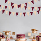 Burgundy Party Decorations Maroon Champagne Gold Triangle Banner Flag Bunting Pennant for Birthday Engagement Wedding Bridal Shower Baby Shower Anniversary Bachelorette Hen Party Decorations Supplies