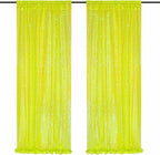 Sparkle Sequin Backdrop Curtains Panels - Yellow Sequin Photo Backdrop 2 Panels 2FTx8FT Wedding Birthday Party Background Drapes