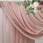 Wedding Arch Draping Fabric 2 Panels 28.7" x 20FT Dusty Rose Sheer Chiffon Backdrop Drapes for Wedding Ceremony Birthday Party Bridal Shower Outdoor Decoration