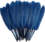 FeelfunFeather 120pcs Navy Blue Goose Cochettes Feather Natural Bulk 4-6 inch 10-15cm for Wedding Party Christmas Decorations DIY Crafts Goose Cochettes Feather