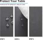 Hiasan 2 Pieces Rectangle Tablecloth - Waterproof and Spillproof Dining Room Washable Polyester Table Cloth for Dining Room, 60 x 120 Inch, Grey
