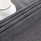 maxmill Flaxy Faux Linen Tablecloth with 2-Tone Slubby Texture Wrinkle Resistant Anti-Shrink Soft Table Cloth for Kitchen Dining Restaurant Tabletop for Event Holiday Dinner Round 70 Inch Charcoal