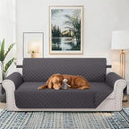 Reversible Oversized Sofa Covers Couch Cover Furniture Protector for Dogs Elastic Straps Water Resistant(XLSofa,Dark Grey/Dark Grey)