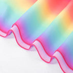 DUOBAO Rainbow Chiffon Wedding Ceiling 10FT Length Photo Background Curtain Decorations with Rod Pocket for Banquet Room Weddings Ceremony Graduation Prom, W 5' x L 10'-6 Panels Bright Rainbow