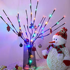 Lighted Branches for Vases Plug in - 3 Pack 24Inch 60 LED Christmas DIY Twig Pathway Lights, Artificial Tree Bendable Xmas Fairy Lights with Stakes for Outdoor Indoor Party Decoration, Multicolor