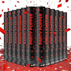 Party Poppers Confetti Cannon 12 Pack Red Poppers 12 Inch Party Shooters Mylar Confetti Red Foil Confetti Cannons Bulk for Wedding Birthday Graduation Baby Gender Reveal Christmas New Year