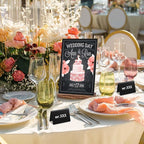 29 Pcs Chalkboard Sign Set, 7.9" x 5.1" Desktop Board Sign with Wood Base, 4" x 3" Mini Chalkboard Signs, Place Cards, Menu, Message Board, for Shop, Weddings, Parties and Event Decoration