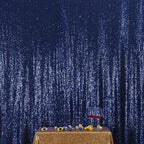 Poise3EHome Blue Sequin Backdrop,8FT x 10FT Sequin Photography Backdrop Curtain for Party Decoration, Navy Blue