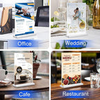 Acrylic Sign Holder 4x6 Inches 24 Pack, Double Sided Clear Display Stand Table Top Sign Paper Holder, Vertical Menu Flyer Holder, Plastic Sign Frame for Stores, Restaurants, Hotels, Office