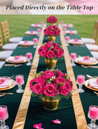 BLOSMON Pink Roses Artificial Flowers: 6 Pcs Hot Pink Fake Flower Balls for Wedding Dinning Table Centerpieces - Fake Silk Kissing Bouquet Floral Arrangement for Home Party Event Decor