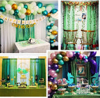 Poise3EHome Mint Green Sequin Backdrop Curtain,4 Panels 2FTx8FT Glitter Background for Party Birthday Party Baby Shower Wedding Christmas Thanksgiving Halloween Holiday Festival Decor