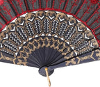 QIRMIZI 30 Pack Fabric Folding Handheld Fans, Perfect for Weddings, Parties, and Dancing,Red