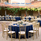 10 Pack Round Tablecloths - 120 Inch, Navy Blue Polyester Table Cover for Round Table, Stain and Wrinkle Resistant Washable Fabric Tablecloth, Polyester Tablecloth for Wedding Banquet Parties