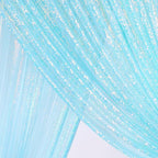 Blue Iridescent Sequin Backdrop Curtain 7ft x 7ft Glitter Photo Booth Backdrop for Wedding Birthday Baby Shower Event Decorations