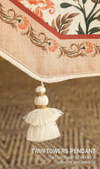 ISAENNE Designer French Elegant Linen Table Runner 71 Inches Long,Farmhouse Lily Pattern Decor Table Runners for Dining Tables,Thanksgiving,Kitchen Tables,Christmas,12"*71"-Aurora A