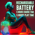 Crystal Clear Sound, Bright Party Lights, Portable & Easy to Use | 8" Rechargeable Bluetooth PA Karaoke Loud Party Speaker, 5-Hour Playtime | TWS, USB, TF, AUX, FM Radio | QFX | TMS-853