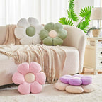 White Flower Pillow, 14.9" Cute Flower Shaped Floor Pillow, Aesthetic Floral Plush Daisy Decorative Throw Pillows for Bed Sofa Couch