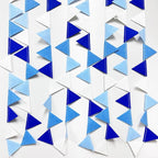 Blue Party Decorations Felt Hanging Triangle Mini Bunting Pennant Banner Flag for Birthday Wedding Baby Shower Bridal Shower Engagement Under The Sea Nautical Ahoy Achor Party Classroom Nursery Decor