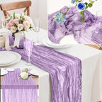 6-Pack Lilac Cheesecloth Table Runners – 10FT (35x120 Inch) Boho Rustic Gauze Fabric Cheese Cloth Table Runner for Weddings, Baby Showers, Bridal Shower, Farmhouse & Birthday Party Decor