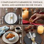 Set of 12 Rooster Napkin Rings for Farmhouse Table Decor | Premium Metal Chicken Dinnerware Holders | Rustic Kitchen & Holiday Party Table Setting (Gold) - ALPHA Living HOME