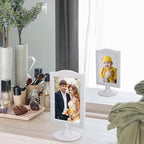 NahNah Double Sided Standing Picture Frames - (White, 10 Count) 4x6 Inch, Plastic Pedestal Photo Frame with Inserts and Base - 2 Sided Tabletop Vertical Display Frame for Wedding Table Bridal