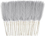 50pcs Faux Pampas Grass Grey, 21.6" Short Artificial Pompous Grass Floral Fake Pompas Grass Branches Vase Filler Flower Arrangement for Home Wedding Boho Decor