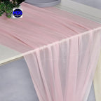 MDS Halloween Chiffon Table Runner - 5 Pack, 29 x 170 Inches, 14ft Each - Sheer Spooky Table Runners for Haunted House Parties, Trick-or-Treat Tables, Witchy Décor, Wedding & Events - Blush Pink