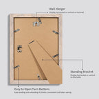 9x12 Picture Frame Set of 4 with Tempered Glass, Smoke Gray Frame Display 6x8 Pictures with Mat or 9 x 12 Without Mat, Rustic Wodd Photo Frames for Wall Mount and Tabletop Display