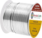 Mandala Crafts 18 Gauge Anodized Aluminum Craft Wire for Jewelry Making - 100 FT Colored Flexible Silver Tone Wire - Bendable for Bonsai Armature Crafting Sculpting