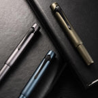 Hongdian M2 Black Forest Mini Fountain Pen, Long Blade Nib & Sleek Shape Aluminium Short Pocket Travel Pen (Caramel Brown)