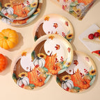 Friendsgiving Plates and Napkins Sets for 50 Guests, Thanksgiving Paper Plates and Napkins Party Supplies for Thanksgiving Friendsgiving Party Decorations