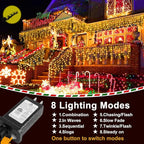 KNONEW 99ft 960 LED Christmas Lights Outdoor Decorations with 180 Drops, 8 Modes Curtain Fairy Light, Clear Wire LED String Light Indoor Decor for Wedding Party Christmas(Warm White)