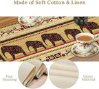 Boho Elephant Table Runner, Vintage Tribal Traditional Bohemian African Animals Ethnic Folk Table Center Decor for Home Kitchen Dining Patio Holiday Party Indoor Table Decorations, 13"x90" Inch