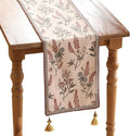 ISAENNE Designer Light Beige Linen Table Runner 71 Inches Long,Vintage Floral Wrinkle Resistant Decor Table Runners for Dining Tables,Christmas,Thanksgiving,Kitchen Tables,12"*71"-Helena A