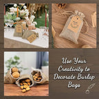Jutieuo 25pcs Small Burlap Bags with Drawstring - 4x6 Inch Reusable Premium Linen Sacks Bags with Tag and String, Mini Gift Bag for Wedding Party Favor, Jewelry Pouches, Coffee, DIY Craft