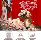 MEETSKY Red Backdrop Curtains for Party Valentine's Day Arch Stage Wedding Ceremony Red Curtains Fabric Photography Backdrop Drapes for BBirthday Party Baby Shower Christmas, 5ft x 8ft, 2 Panels