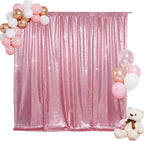 SquarePie Sequin Backdrop Less Transparent Background Sparkly Curtain for Wedding Party 10FT x 10FT Fuchsia Pink