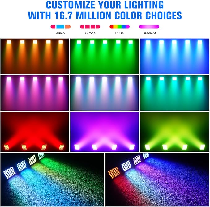Rechargeable Par Can Lights, 72W RGB 5200mAh Uplights Battery Powered Stage Light, Wireless DJ Lights Sound Activated with Remote & DMX Control for Festivals, Weddings, Bars, Churches, DJ (20 Packs)