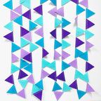 Mermaid Party Decorations Purple Teal Felt Hanging Triangle Mini Bunting Pennant Banner Flag for Birthday Wedding Baby Shower Bachelorette Little Mermaid Under The Sea Party Classroom Nursery Decor
