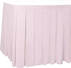 Ultimate Textile Pleat Polyester Fabric Table Skirt - Machine Washable Flame Resistant with Clips for Events, Weddings & Trade Shows, Cut & Sewn in Paterson, NJ - Ice Pink, 14' Box Pleat