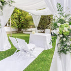 Wedding Arch Draping Fabric 3 Panels 30" x 32 ft White Wedding Arch Drapes for Ceremony Chiffon Fabric Drapes Arbor Drapery Decorations for Reception Sheer Backdrop Curtains for Party Ceremony