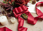 Red Satin Ribbon Double-Faced Wired Ribbons for Gift Wrapping Flower Bouquet Bows Wedding Invitation Christmas Decor Crafts 2-1/2 Inch 10 Yards
