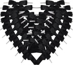 50pcs 2-1/2" Black Satin Ribbon Bows with Twist Tie Bows for Christmas Gift Packing&Wrapping (Black)