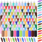 Wettarn 120 Pcs 1.25 oz Sand Art Bottle Kits 60 Colors of Sand and Bottle for Rangoli Art Painting DIY Drawing Favor Diwali Wedding Decoration Vase Glass Crafty Collection (Multicolor)