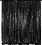 Poise3EHome Black Sequin Backdrop,8FT x 10FT Sequin Photography Backdrop Curtain for Party Decoration