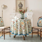 ISAENNE Designer Linen Elegant Small Round Tablecloth,Colorful Floral Bohemian Table Cloth,Wrinkle Resistant Decor Tablecloths for Dining Thanksgiving Kitchen Christmas,Diameter 55"-Floralsea A