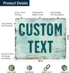 Custom Sign, Custom Street Sign, 11 Font Colors, 13 Font Styles, 4 Hole Options, 22 Sizes, 24x30 Inches, Rust Free DiBound, Fade Resistant, Made in USA by My Sign Center (Shabby Chic)