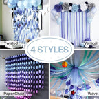 PartyWoo Light Blue Crepe Paper Streamers 4pcs 328ft Pack of Slate Blue Beige White Green Crepe Paper Streamers for Birthday Gender Reveal Baby Shower Mermaid Under The Sea Party Decorations