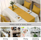 DUALIFE Table Runner Yellow 14 x 72 Inches Long Vivid Fall Yellow Table Runner for Wedding Family Dinner Outdoor Picnics Table Handmade Table Runners 14" x 72" 2 Pieces